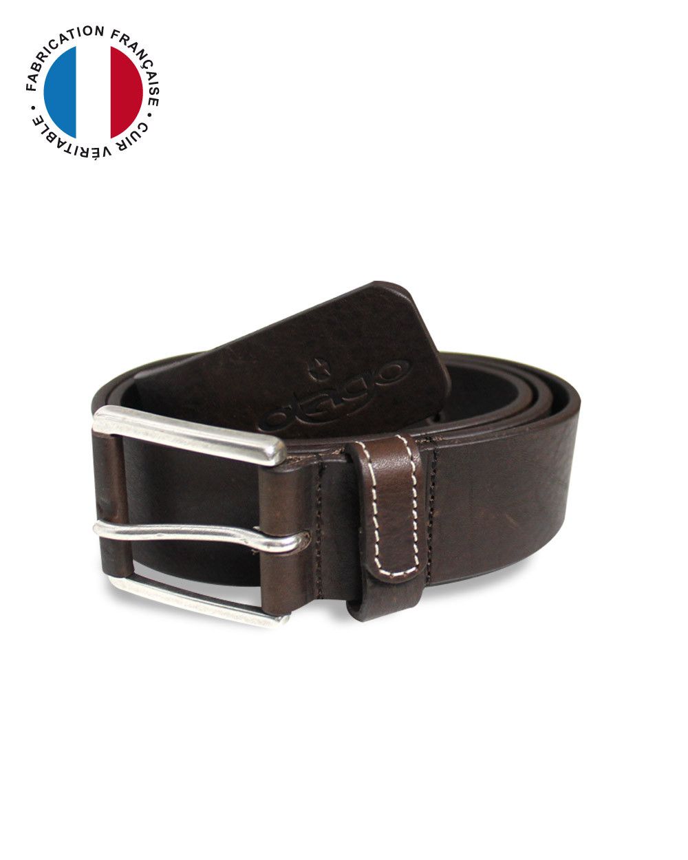 Ceinture Gota Otago en cuir marron homme