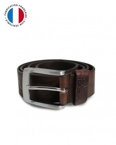 Ceinture Goat Otago en cuir marron homme