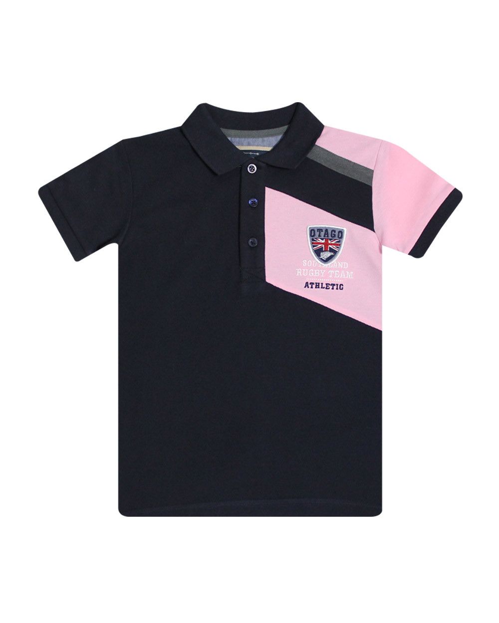 Polo mc Flash enfant marine rose Otago rugby