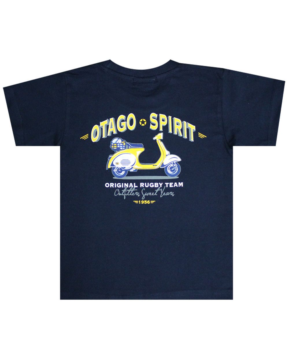 T-shirt Vespa Otago rugby enfant col rond marine