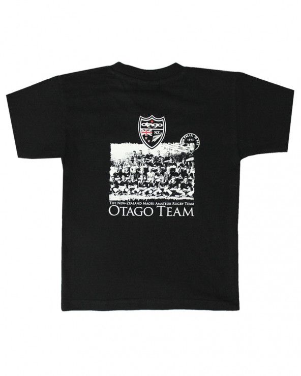 T-shirt Team Otago rugby enfant col rond noir