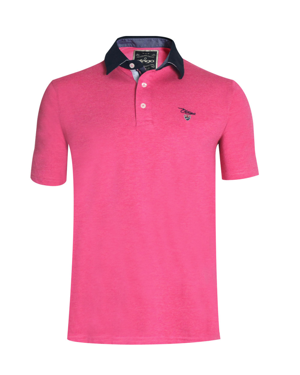 Polo Griff manches courtes Otago fushia chiné pour homme