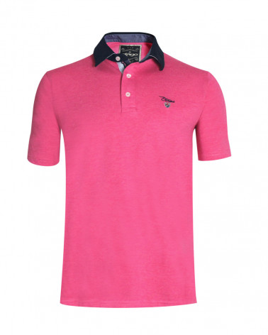 Polo Griff manches courtes Otago fushia chiné pour homme