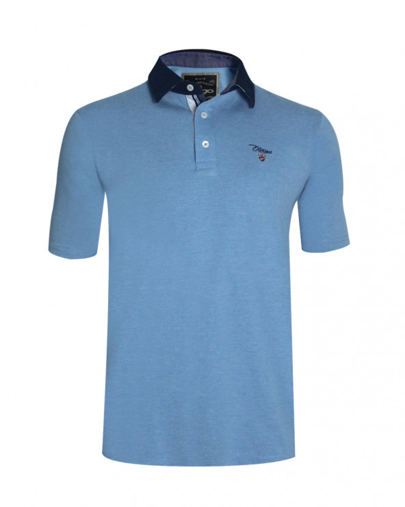 Polo Griff manches courtes Otago ciel chiné homme