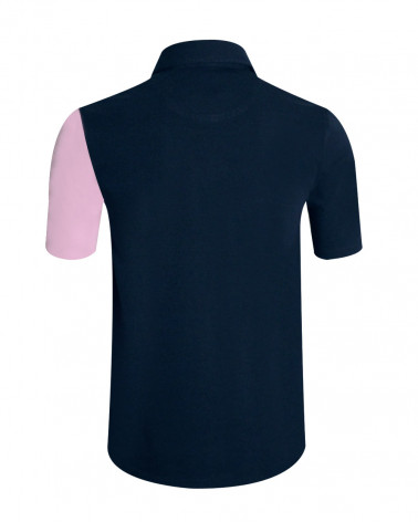 Dos du polo Flash Otago marine/rose pour homme