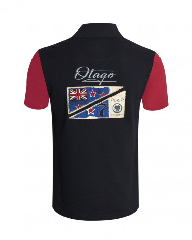Polo Divota Otago rugby marine manches courtes bordeaux homme