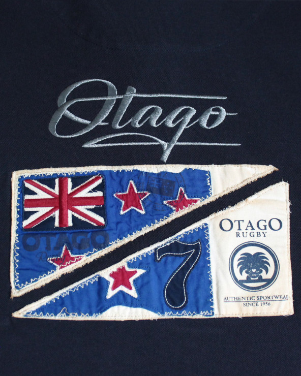 Ensemble brodé au dos du polo Divota Otago marine/bordeaux pour homme