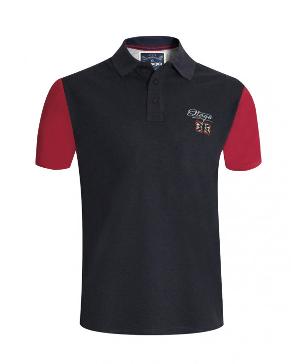 Polo Divota Otago marine/bordeaux pour homme