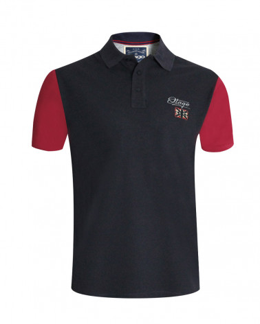 Polo Divota Otago marine/bordeaux pour homme