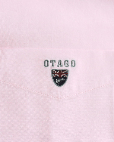 Broderie côté coeur de la chemise Oxford griff Otago rose pour homme