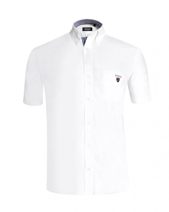 Chemise manches courtes Griff Oxford Otago blanc homme