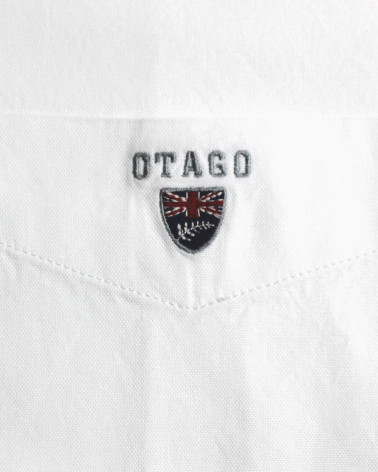 Broderie côté coeur de la chemise Oxford griff Otago blanc pour homme
