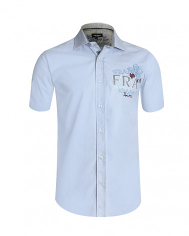 Chemise French Otago rugby bleu ciel homme