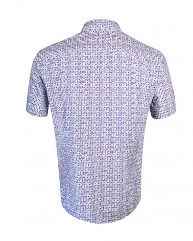 Dos de la chemise Kasero Otago bleu rose pour homme