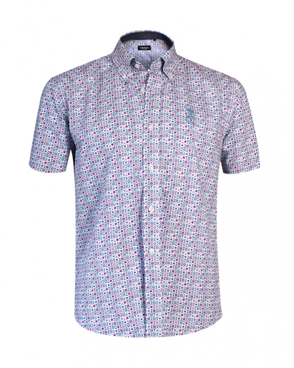 Chemise Kasero Otago rugby à motifs bleu rose homme