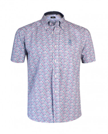 Chemise Kasero Otago rugby à motifs bleu rose homme