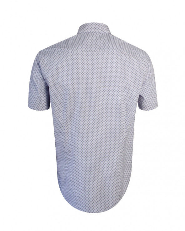 Dos de la chemise Luna Otago bleu rouge à motifs pour homme