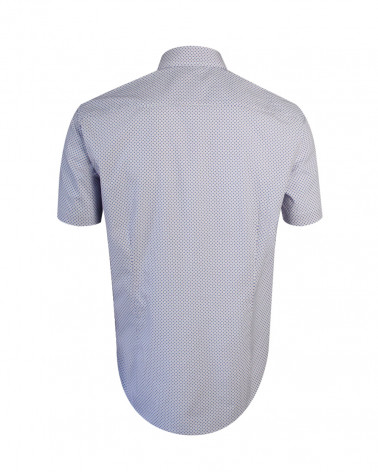 Dos de la chemise Luna Otago bleu rouge à motifs pour homme