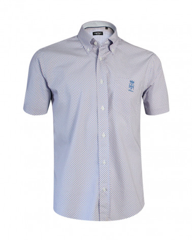 Chemise Luna Otago rugby à motifs bleu rouge homme