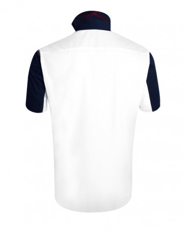 Dos de la chemise Otabadge Otago blanc/marine pour homme