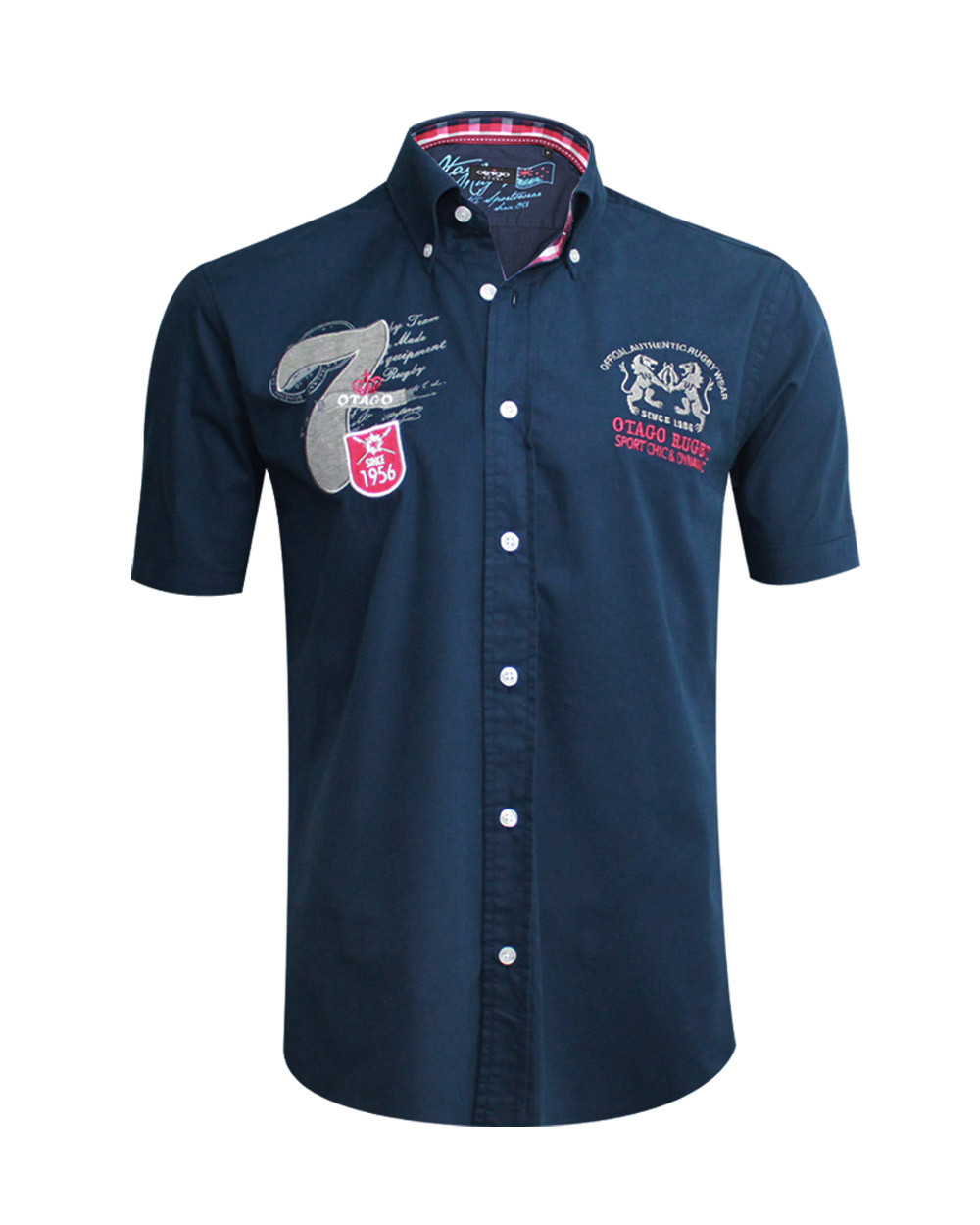 Chemise Rome manches courtes bleu marine homme