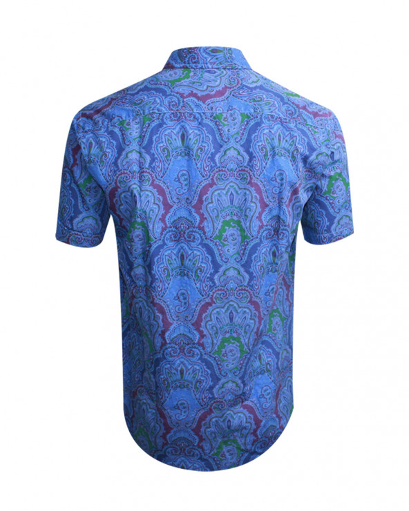 Dos de la chemise Turriers Otago bleu pour homme