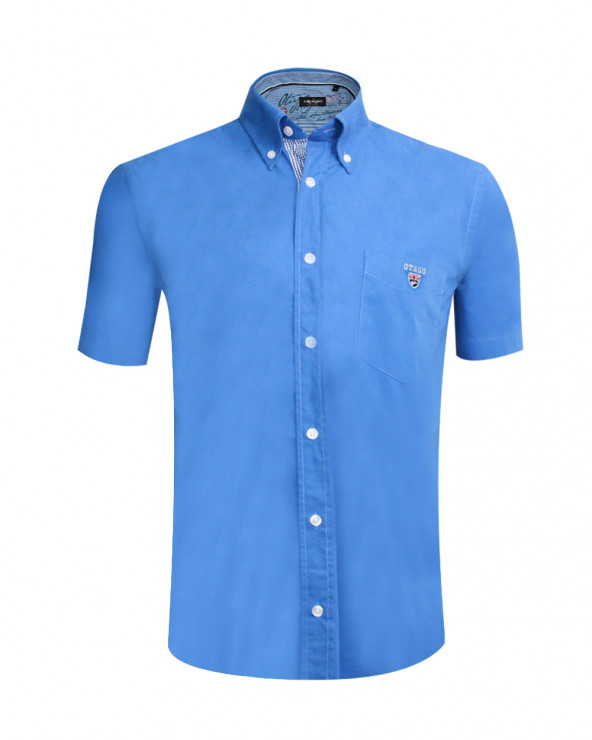 chemise Buenos Aires Otago manches courtes bleu lavande homme