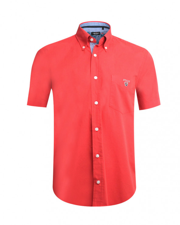 chemise Buenos Aires Otago manches courtes corail homme