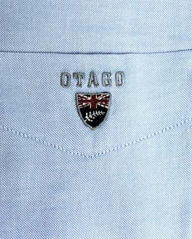 Broderie côté coeur de la chemise Buenos aires Oxford Otago bleu ciel pour homme