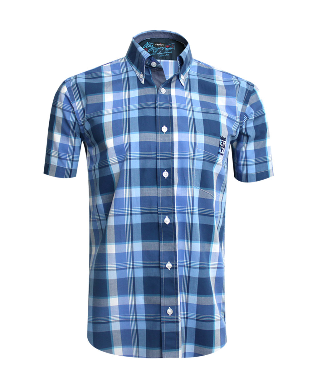Chemise Hampton Otago à carreaux bleu homme