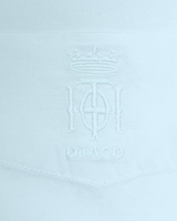 Broderie côté coeur de la chemise Oxford Old Otago bleu ciel pour homme
