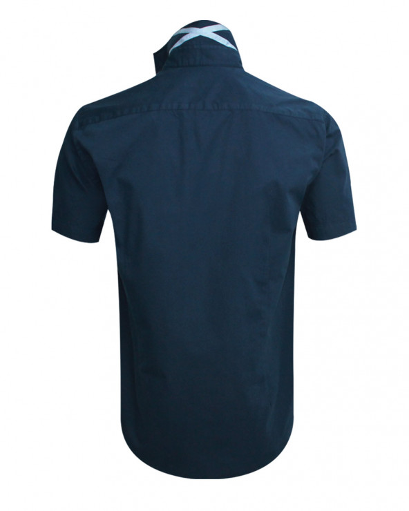 Dos de la chemise Victor Otago bleu marine pour homme