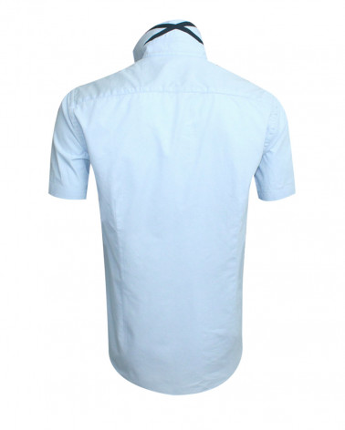 Dos de la chemise Victor Otago bleu ciel pour homme