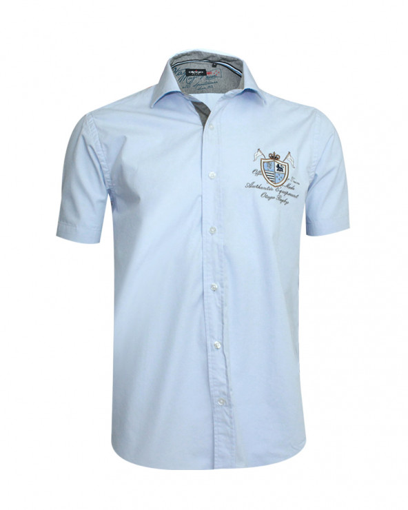 Chemise manches courtes Victor Otago bleu ciel homme