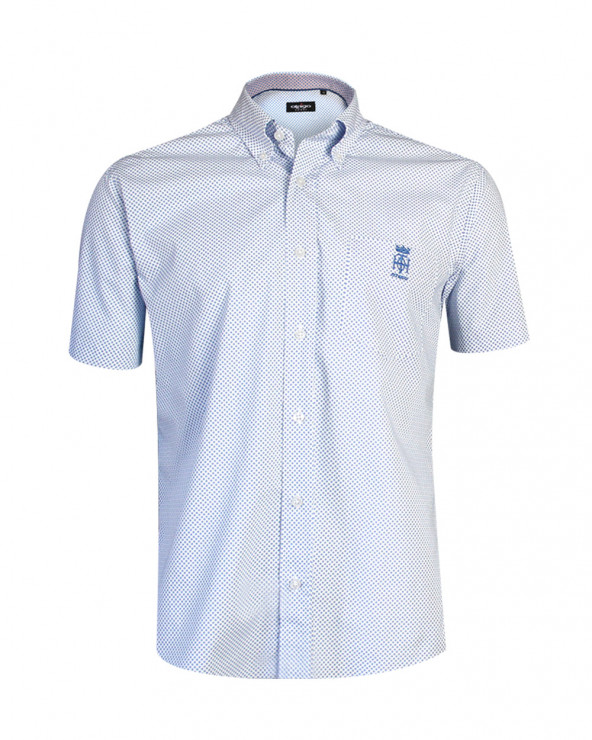 Chemise manches courtes Yianna Otago bleue à motifs homme