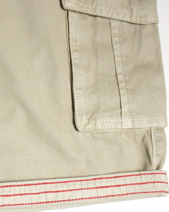 Revers triple liseré du bermuda Safa Otago beige pour homme