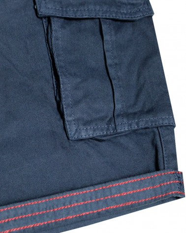 Revers : triple liseré du bermuda Safa Otago bleu marine pour homme