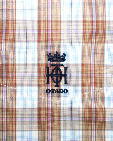 Broderie côté coeur de chemise Toby Otago marron pour homme