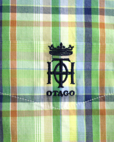 Broderie côté coeur de la chemise Toby Otago vert pour homme