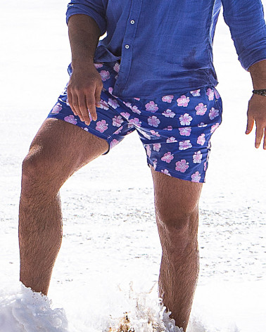 Short de bain Fleur Otago rugby bleu lavande Homme