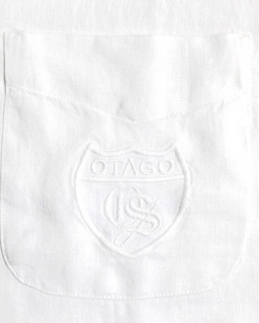 Broderie côté coeur de la chemise lin 2011 Otago blanc pour homme