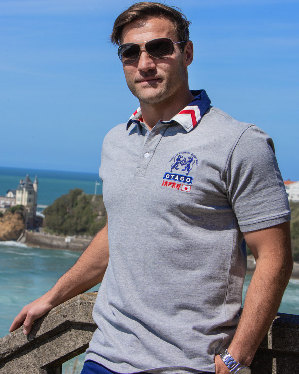 Polo Japan Otago manches courtes gris homme