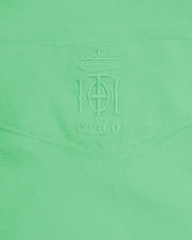 Broderie côté coeur de la chemise Oxford Otago vert anis pour homme