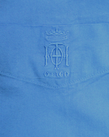 Broderie côté coeur de la chemise Oxford Otago bleu lavande pour homme