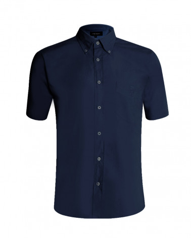 Chemise Oxford Otago manches courtes bleu marine homme
