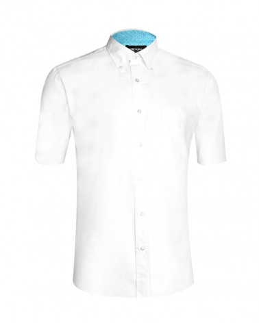 Chemise Oxford Otago manches courtes blanche homme