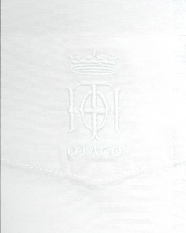 Broderie côté coeur de la chemise Oxford Otago blanc pour homme