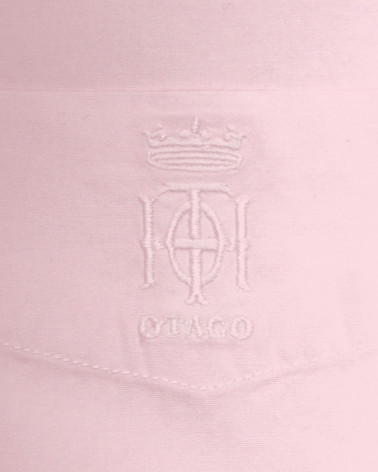 Broderie côté coeur de la chemise Oxford Otago rose pour homme