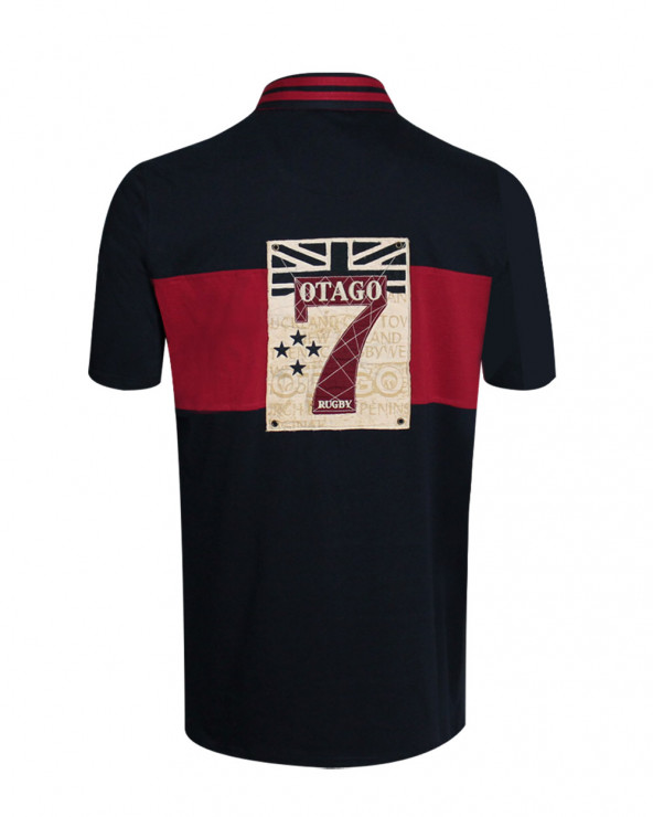 Polo manches courtes Jasaray Otago marine bordeaux homme