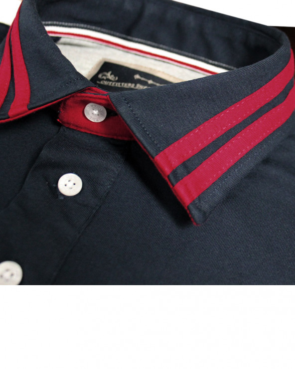 Détail produit du polo Jasaray Otago marine-bordeaux pour homme